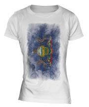 Pennsylvania State Faded Flag Ladies T-Shirt
