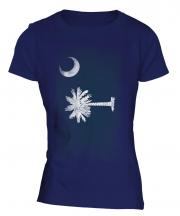 South Carolina State Faded Flag Ladies T-Shirt