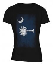 South Carolina State Faded Flag Ladies T-Shirt