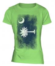 South Carolina State Faded Flag Ladies T-Shirt