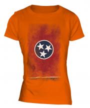 Tennessee State Faded Flag Ladies T-Shirt