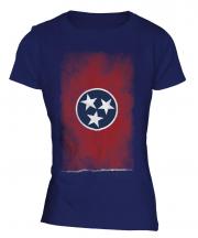 Tennessee State Faded Flag Ladies T-Shirt