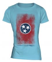 Tennessee State Faded Flag Ladies T-Shirt