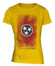 Tennessee State Faded Flag Ladies T-Shirt