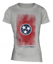 Tennessee State Faded Flag Ladies T-Shirt