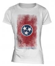 Tennessee State Faded Flag Ladies T-Shirt