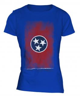 Tennessee State Faded Flag Ladies T-Shirt