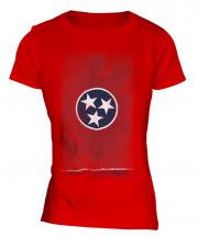 Tennessee State Faded Flag Ladies T-Shirt
