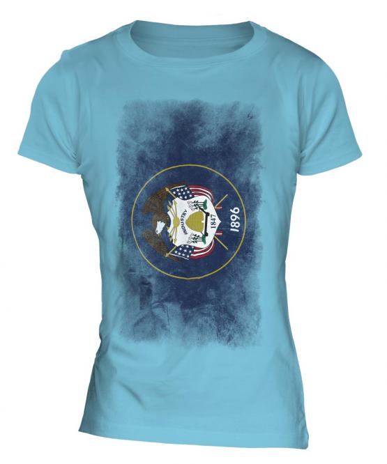 Utah State Faded Flag Ladies T-Shirt