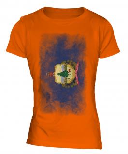 Vermont State Faded Flag Ladies T-Shirt