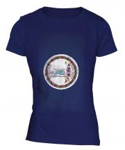 Virginia State Faded Flag Ladies T-Shirt
