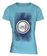 Virginia State Faded Flag Ladies T-Shirt