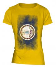 Virginia State Faded Flag Ladies T-Shirt