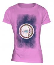 Virginia State Faded Flag Ladies T-Shirt