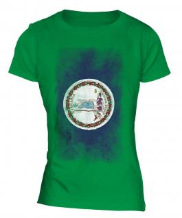 Virginia State Faded Flag Ladies T-Shirt