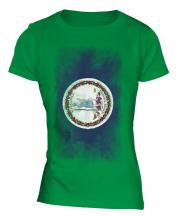 Virginia State Faded Flag Ladies T-Shirt