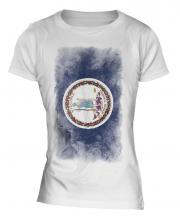 Virginia State Faded Flag Ladies T-Shirt