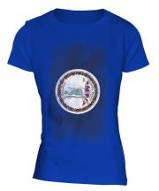 Virginia State Faded Flag Ladies T-Shirt