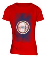 Virginia State Faded Flag Ladies T-Shirt