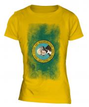 Washington State Faded Flag Ladies T-Shirt