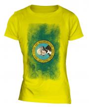 Washington State Faded Flag Ladies T-Shirt