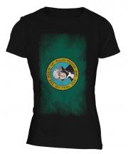 Washington State Faded Flag Ladies T-Shirt