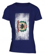 West Virginia State Faded Flag Ladies T-Shirt