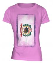 West Virginia State Faded Flag Ladies T-Shirt