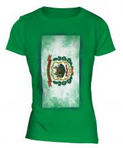 West Virginia State Faded Flag Ladies T-Shirt