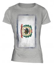 West Virginia State Faded Flag Ladies T-Shirt