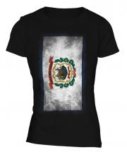 West Virginia State Faded Flag Ladies T-Shirt