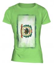 West Virginia State Faded Flag Ladies T-Shirt