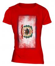 West Virginia State Faded Flag Ladies T-Shirt