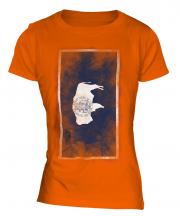 Wyoming State Faded Flag Ladies T-Shirt