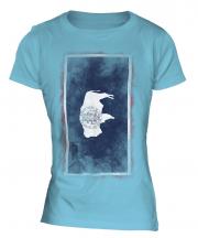 Wyoming State Faded Flag Ladies T-Shirt