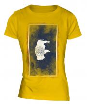 Wyoming State Faded Flag Ladies T-Shirt