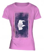 Wyoming State Faded Flag Ladies T-Shirt