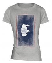 Wyoming State Faded Flag Ladies T-Shirt