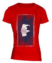 Wyoming State Faded Flag Ladies T-Shirt