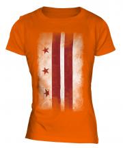 Washington Dc Faded Flag Ladies T-Shirt