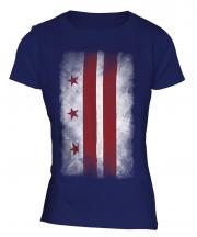 Washington Dc Faded Flag Ladies T-Shirt