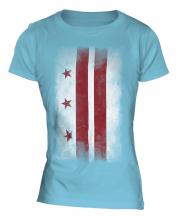 Washington Dc Faded Flag Ladies T-Shirt