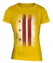 Washington Dc Faded Flag Ladies T-Shirt