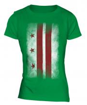 Washington Dc Faded Flag Ladies T-Shirt