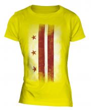 Washington Dc Faded Flag Ladies T-Shirt
