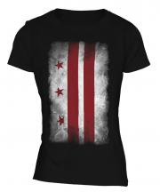 Washington Dc Faded Flag Ladies T-Shirt
