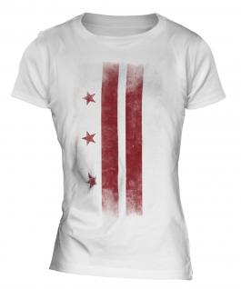 Washington Dc Faded Flag Ladies T-Shirt