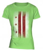 Washington Dc Faded Flag Ladies T-Shirt