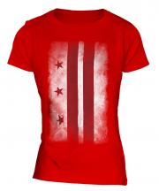 Washington Dc Faded Flag Ladies T-Shirt