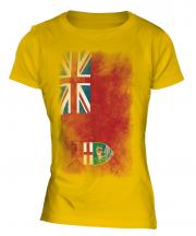 Manitoba Faded Flag Ladies T-Shirt